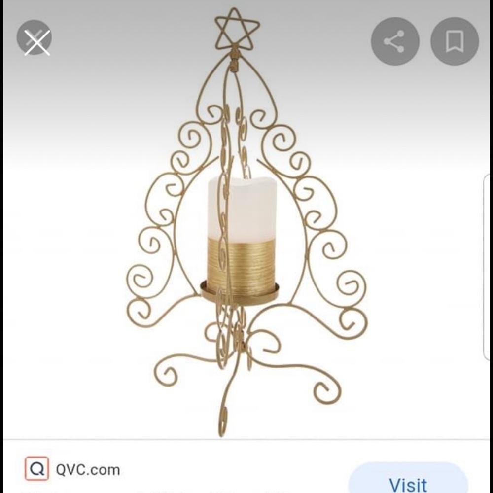 Lightscapes 16” metal scroll tree with flameless candle gold and ivory brand new